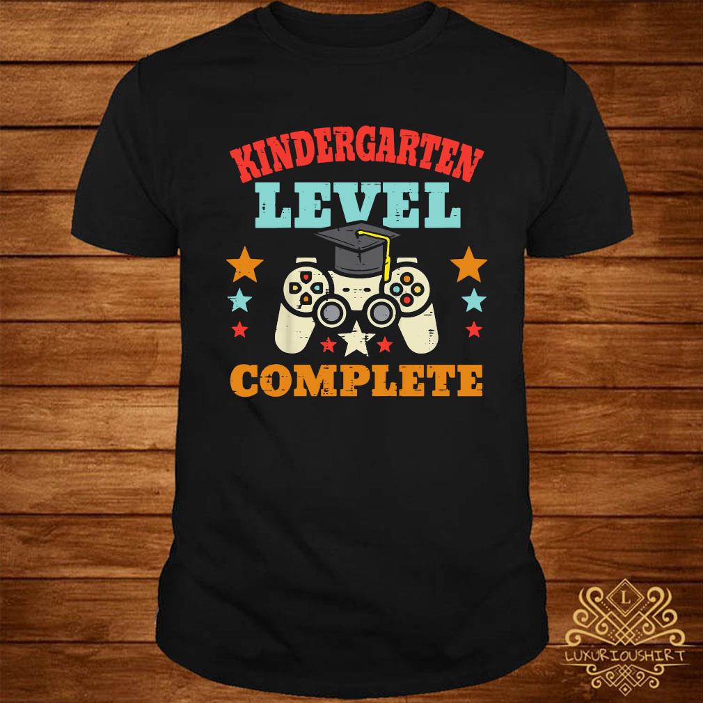 Kindergarten Level Complete Graduation Gamer Boys Kids Shirt Sweater Hoodie And Ladies Tee