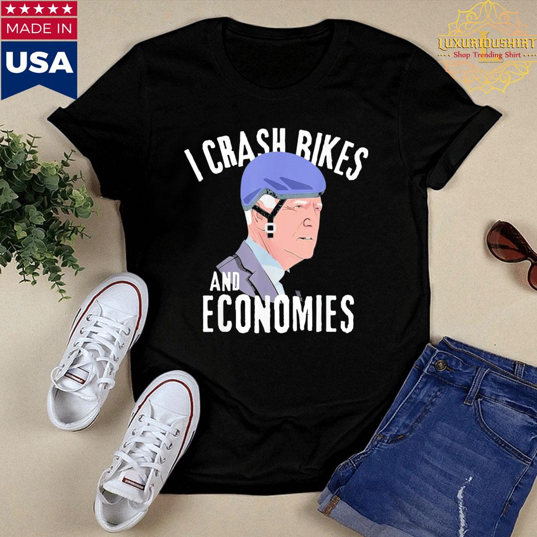 Official I Crash Bikes and Economies Joe Biden Falling off bike T-Shirt Ladies Shirt