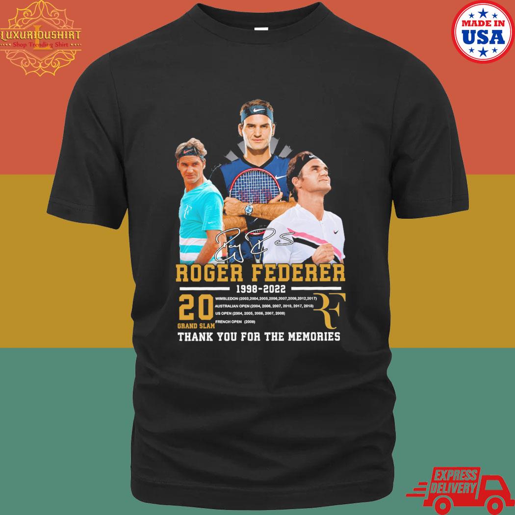 Official Roger Federer 1998 2022 thank you for the memories shirt