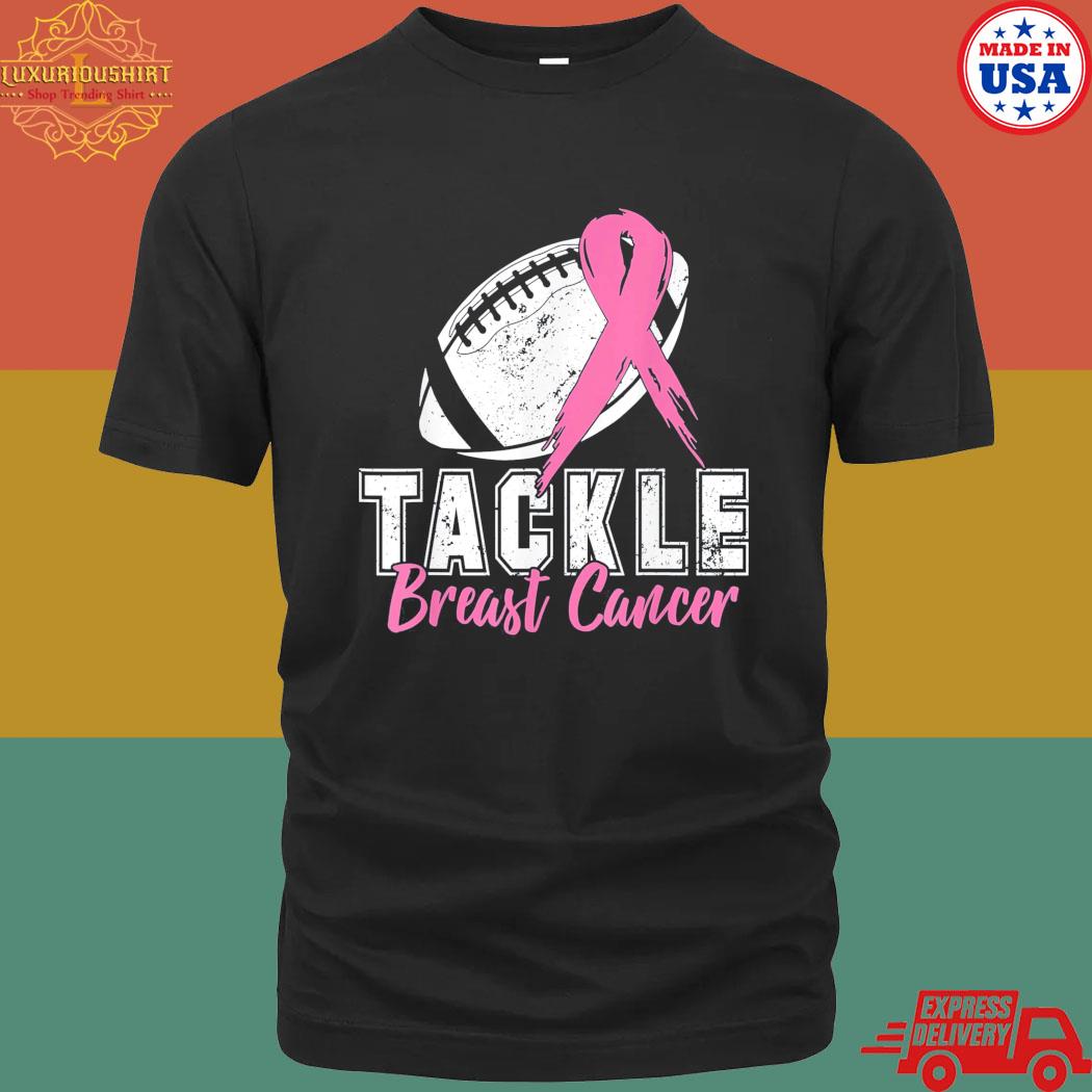 Official Tackle Football pink ribbon breast cancer awareness shirt