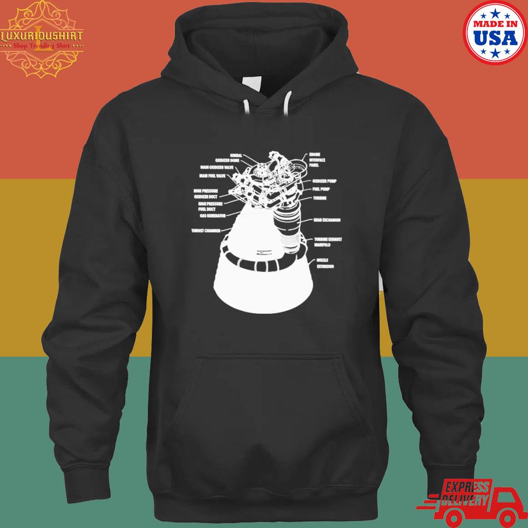 Official F-1 Engine Schematics Gimbal Engine s hoodie