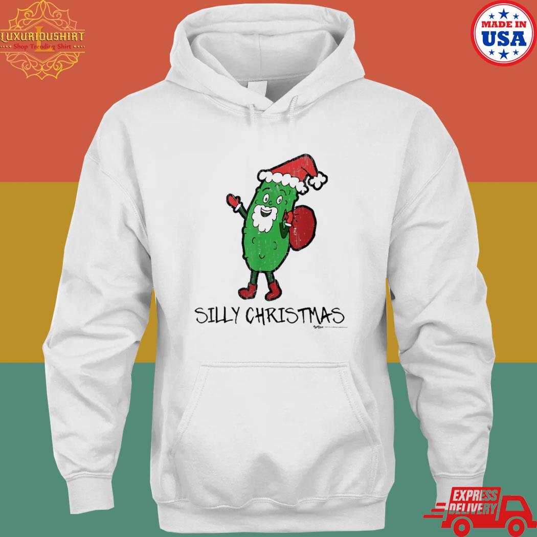 Official Silly Christmas pickle in santa hat s hoodie