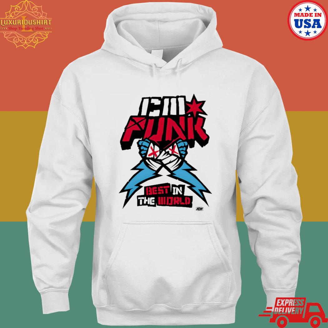 Official Cm Punk Best In The World Supercharged Ringer s hoodie