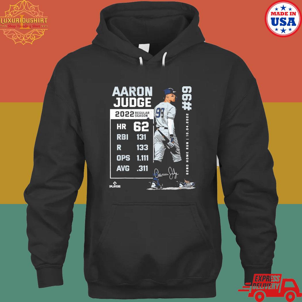  Record 62 Aaron Judge New York MLBPA Premium T-Shirt : Sports &  Outdoors
