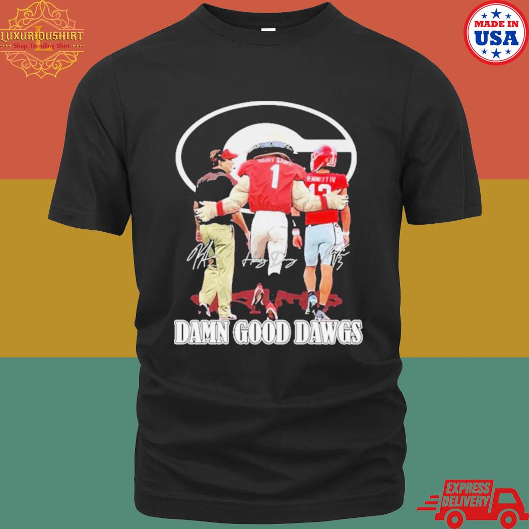 Official damn good dawgs Georgia Bulldogs signatures shirt