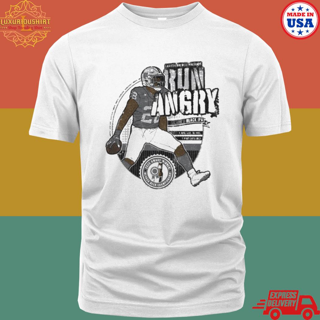 Official run angry silver and black ipa craft beer label josh jacobs shirt