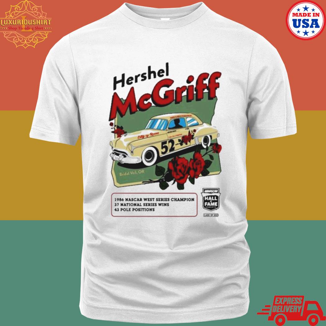 Hershel Mcgriff Checkered Flag Nascar Hall Of Fame Class Of 2023 Inductee T-shirt