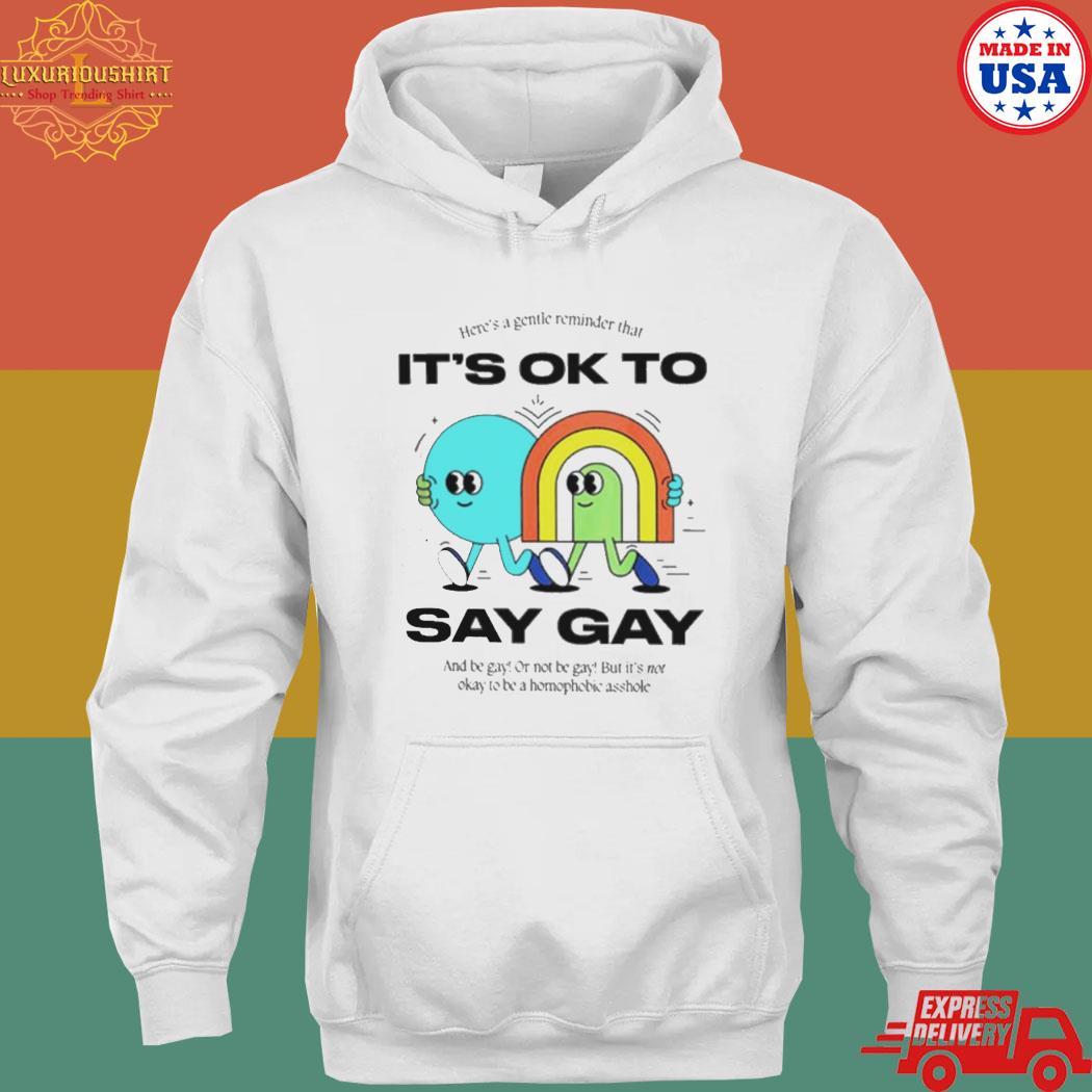 Lgbtq here's a gentle reminder that it's ok to say gay s hoodie