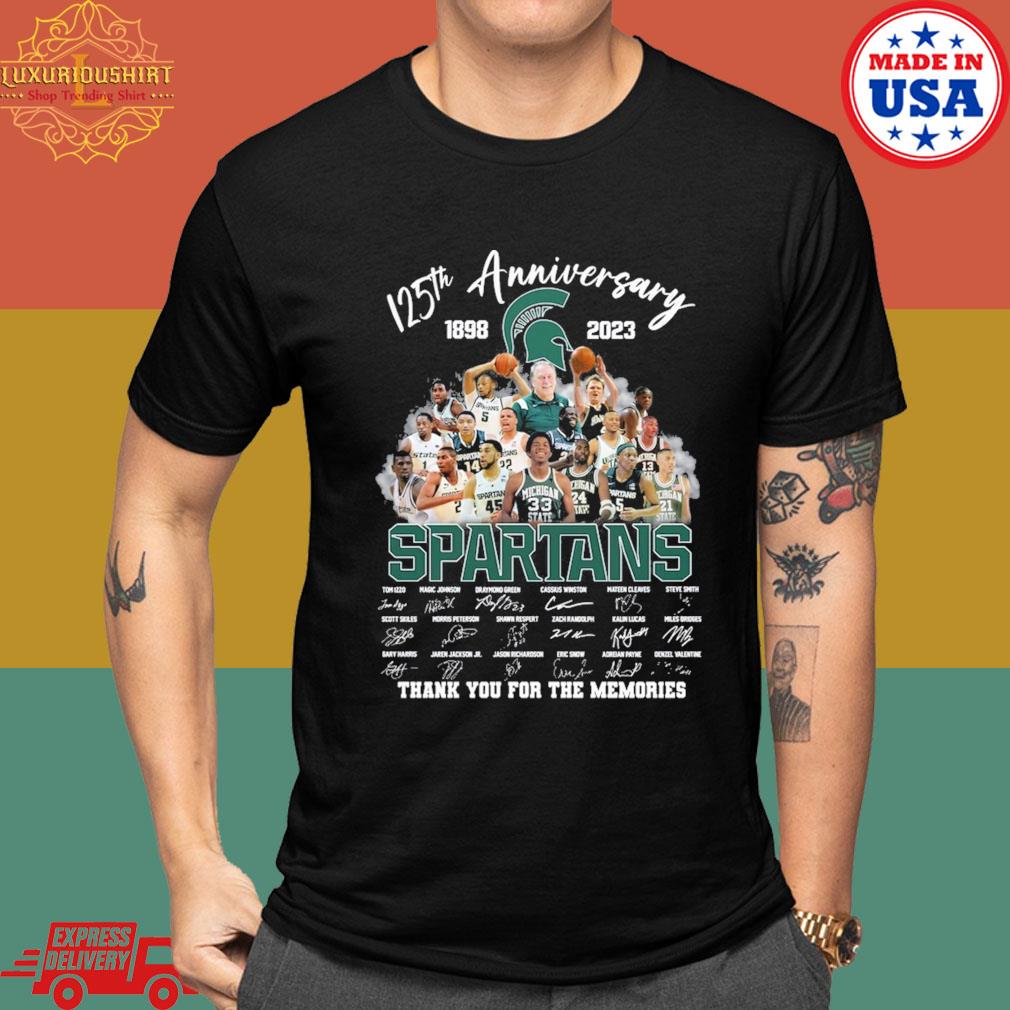 Official 125th Anniversary 1989 2023 Spartans Thank You For The Memories Signatures T-Shirt