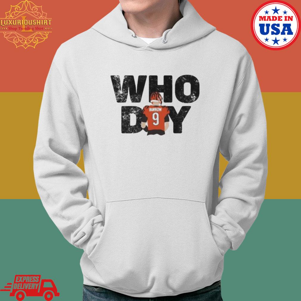 Official Cincinnati Bengals Joe Burrow Who Dey 2023 Shirt Hoodie