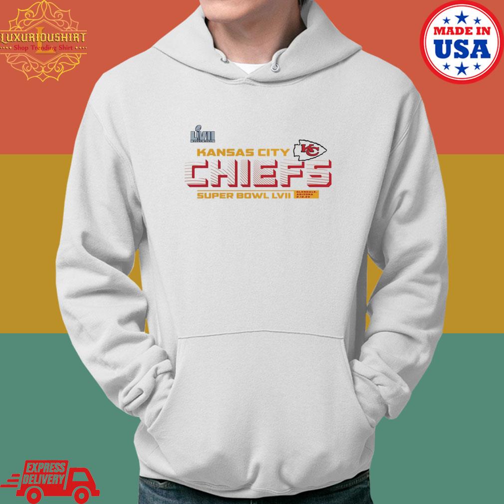 Official Kansas City Chiefs Fanatics Branded Super Bowl Lvii Vivid Striations T-s Hoodie