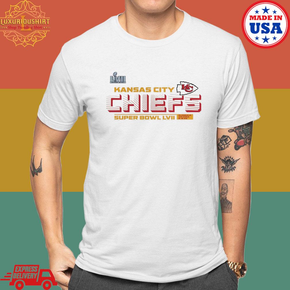 Official Kansas City Chiefs Fanatics Branded Super Bowl Lvii Vivid Striations T-shirt
