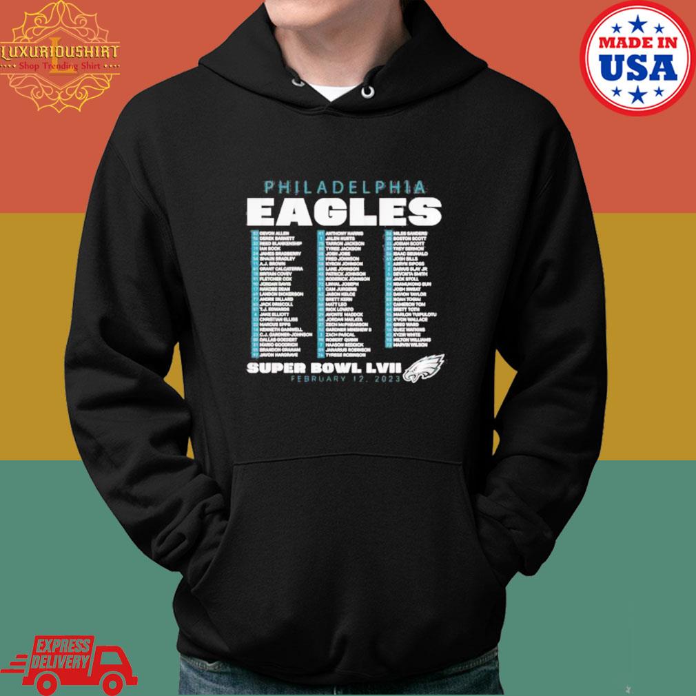 Philadelphia Eagles 2023 Super Bowl LVII Varsity Roster T-Shirt, hoodie,  sweater, long sleeve and tank top