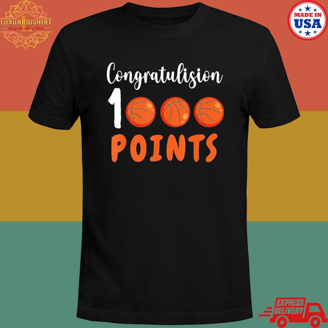 1000 points basketball congratulation T-shirt