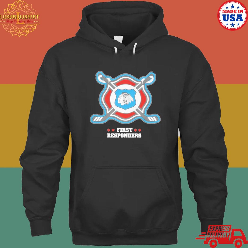 Official Chicago blackhawks first responders T-s hoodie