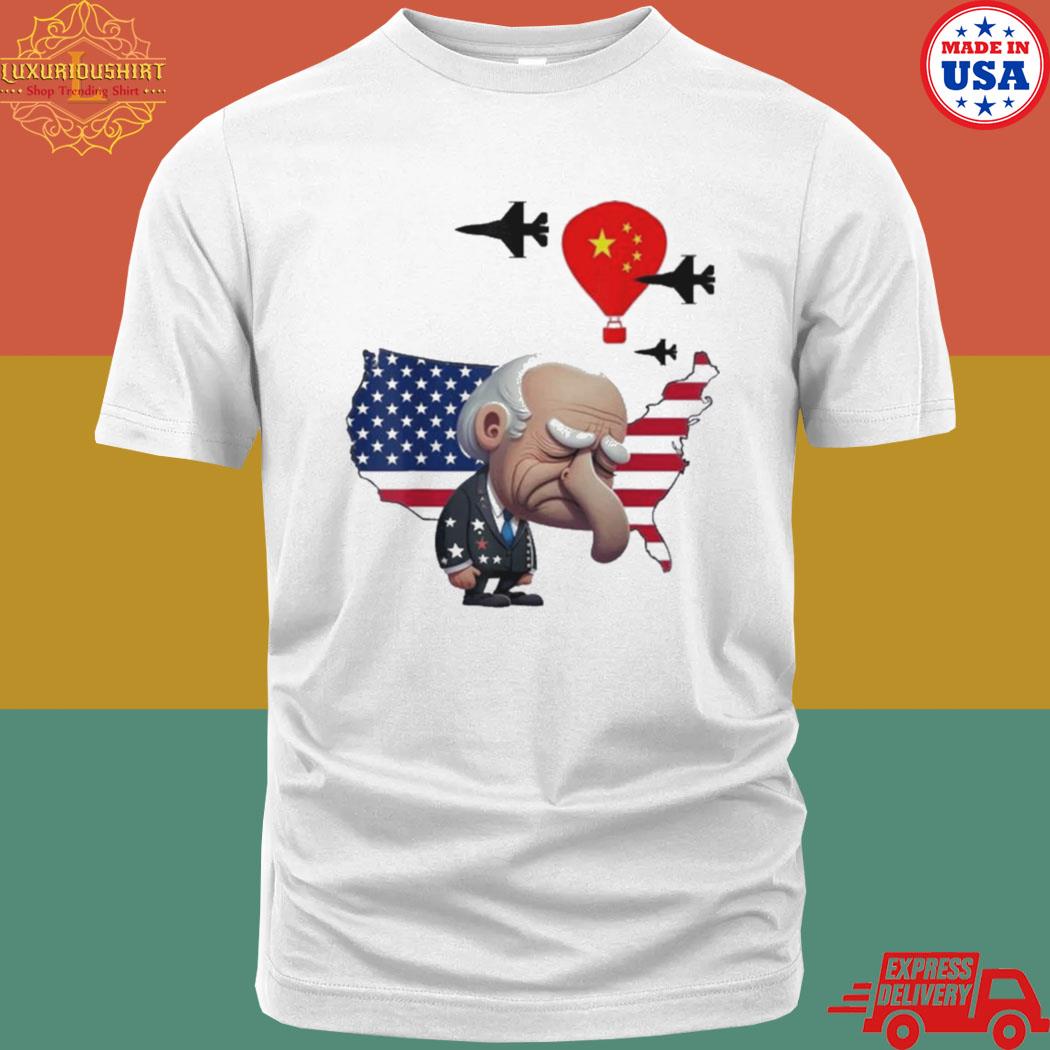 Official Chinese Spy Balloon Surveillance Joe Biden China Flag Shirt