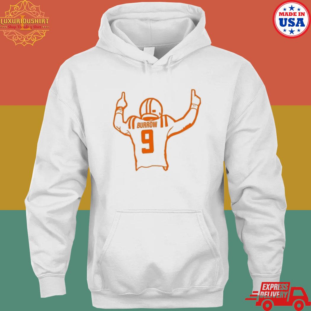 Official joe burrow 9 funny Joe burrow shrug shirt, hoodie