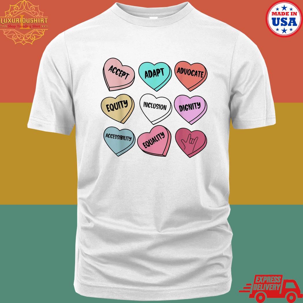 Official Cute Heart Valentines Day Love Special Education Teacher T-Shirt