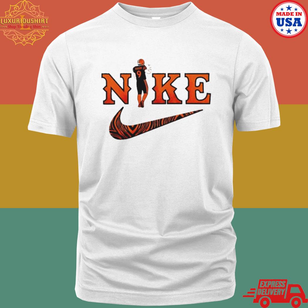Official Joe Burrow 9 Cincinnati Bengals Nike Logo Shirt