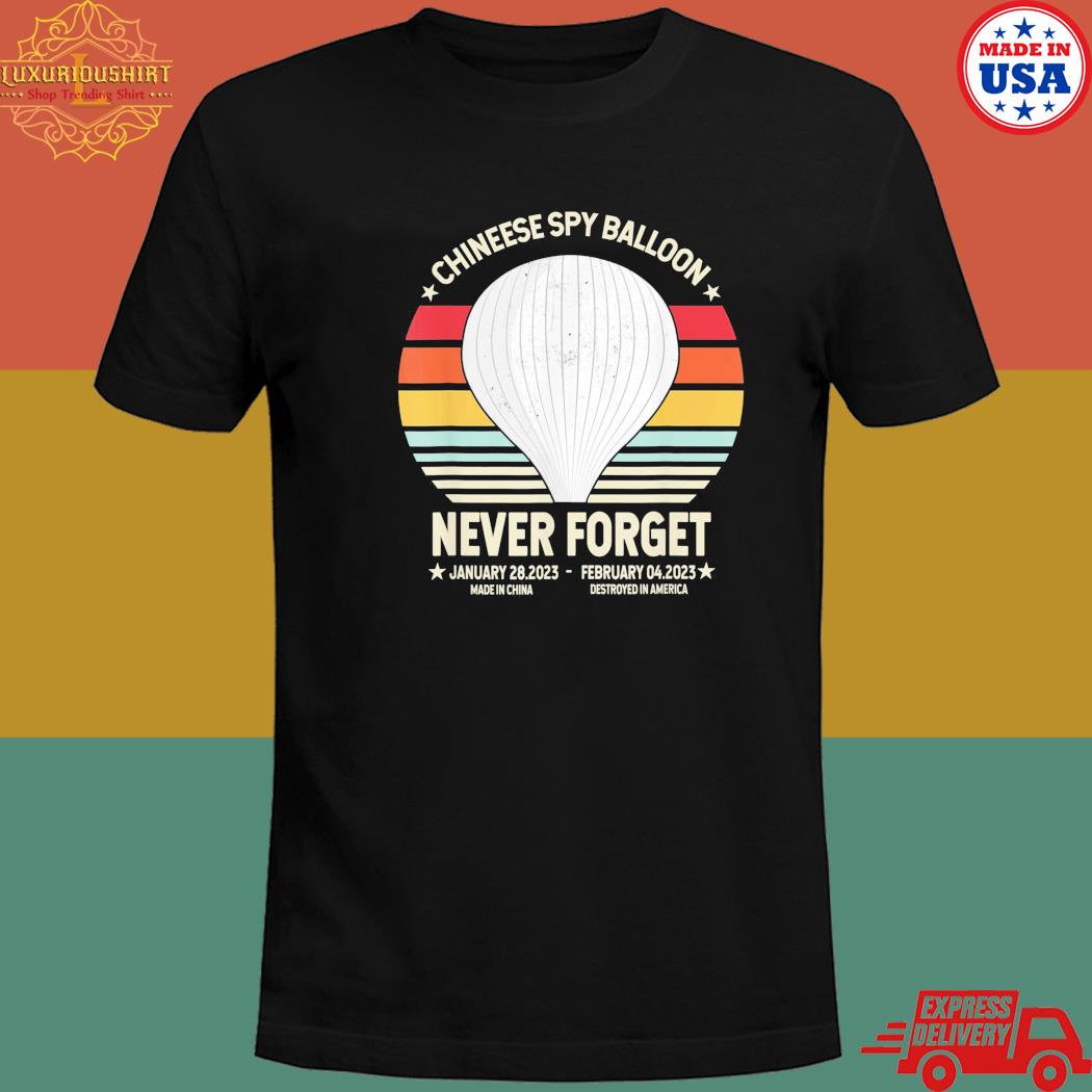 Official Never forget chinese spy balloon retro memorial T-shirt