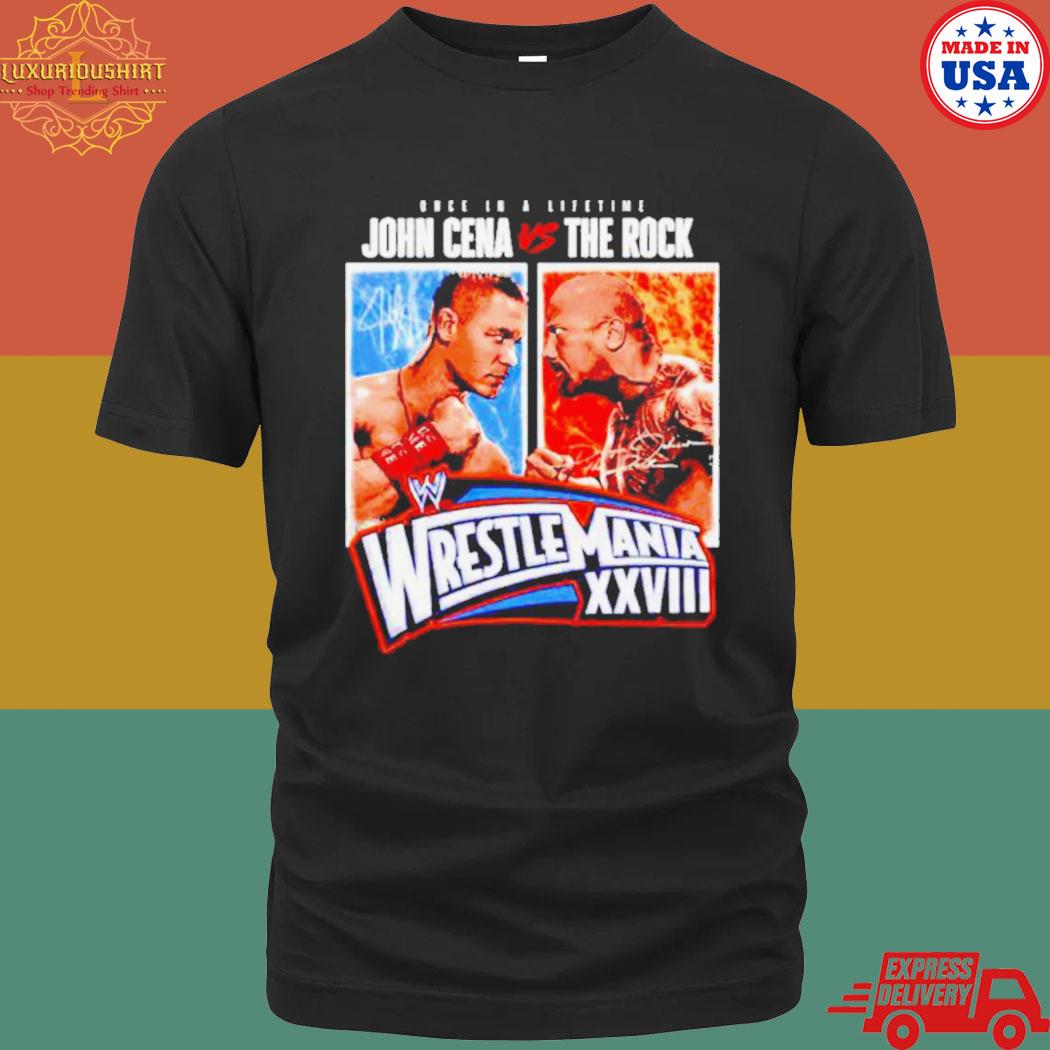 Official Once In A Lifetime John Cena Vs The Rock Wrestlemania Xxviii Match Shirt