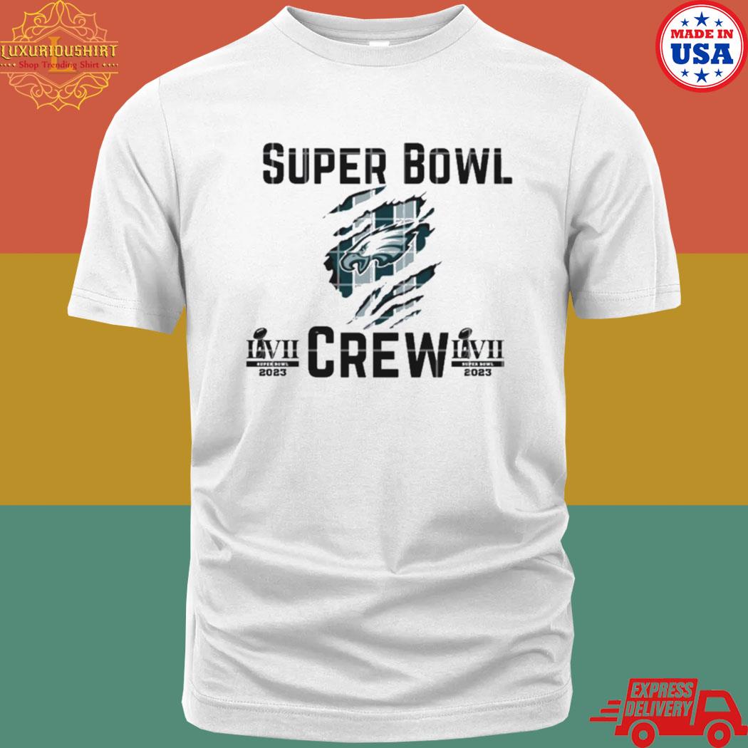 Official Philadelphia Eagles Super Bowl Lvii 2023 Crew Shirt