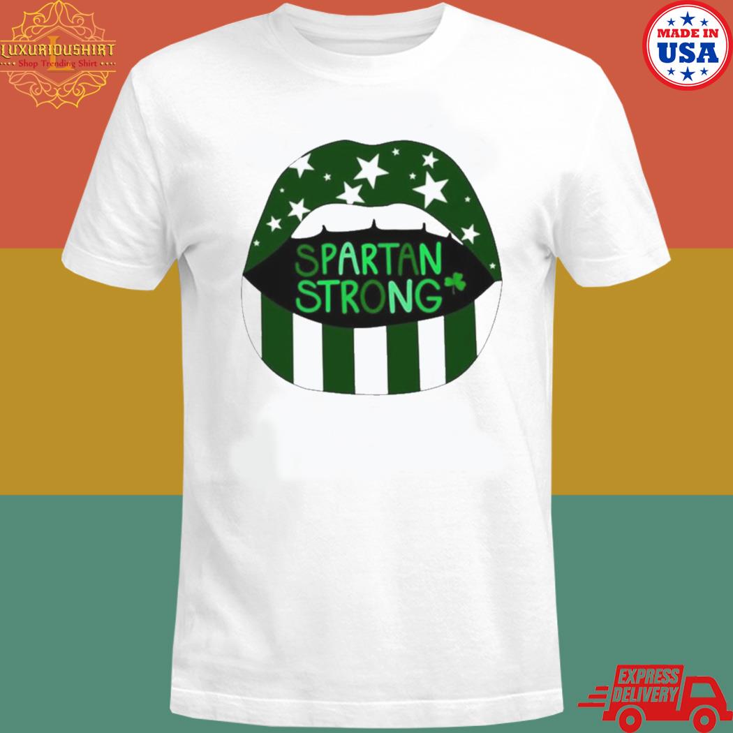 Official Spartan strong Michigan state university lips st patrick's day shirt