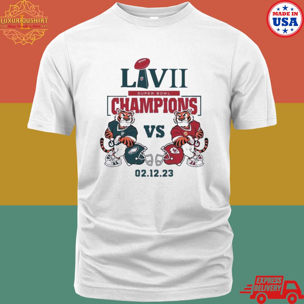 Official Tigers Eagles Vs Chiefs Super Bowl Lvii Champions 2023 Shirt