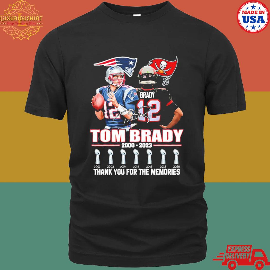 Official Tom Brady 2000 2023 Thank You For The Memories Shirt