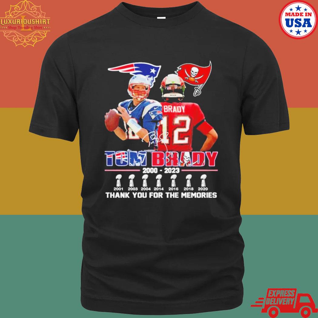 Official Tom Brady 2000 2023 Thank You For The Memories Signatures Shirt