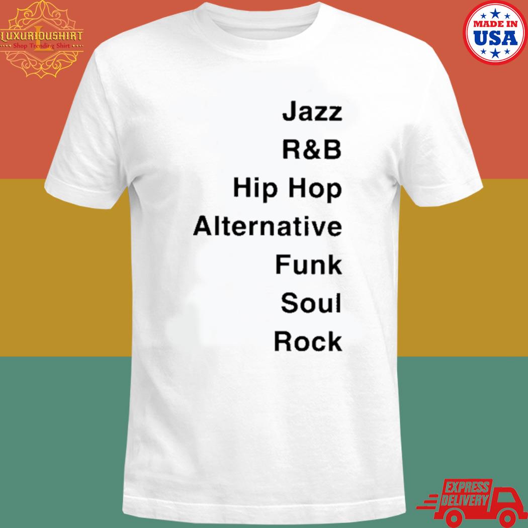 Robert glasper wearing jazz r&b hip hop alternative funk soul rock shirt