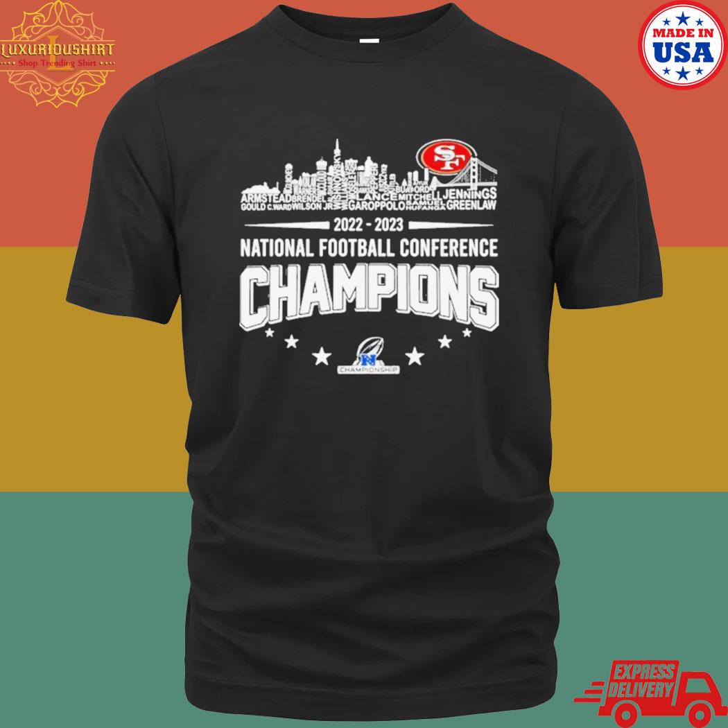 San Francisco 49ers Team Skyline 2022-2023 National Football Conference Champions Shirt