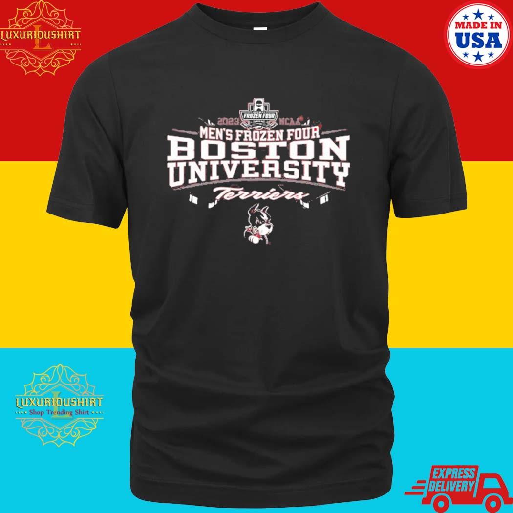 Official boston University 2023 NCAA Frozen Four Men's Ice Hockey Tournament T-Shirt