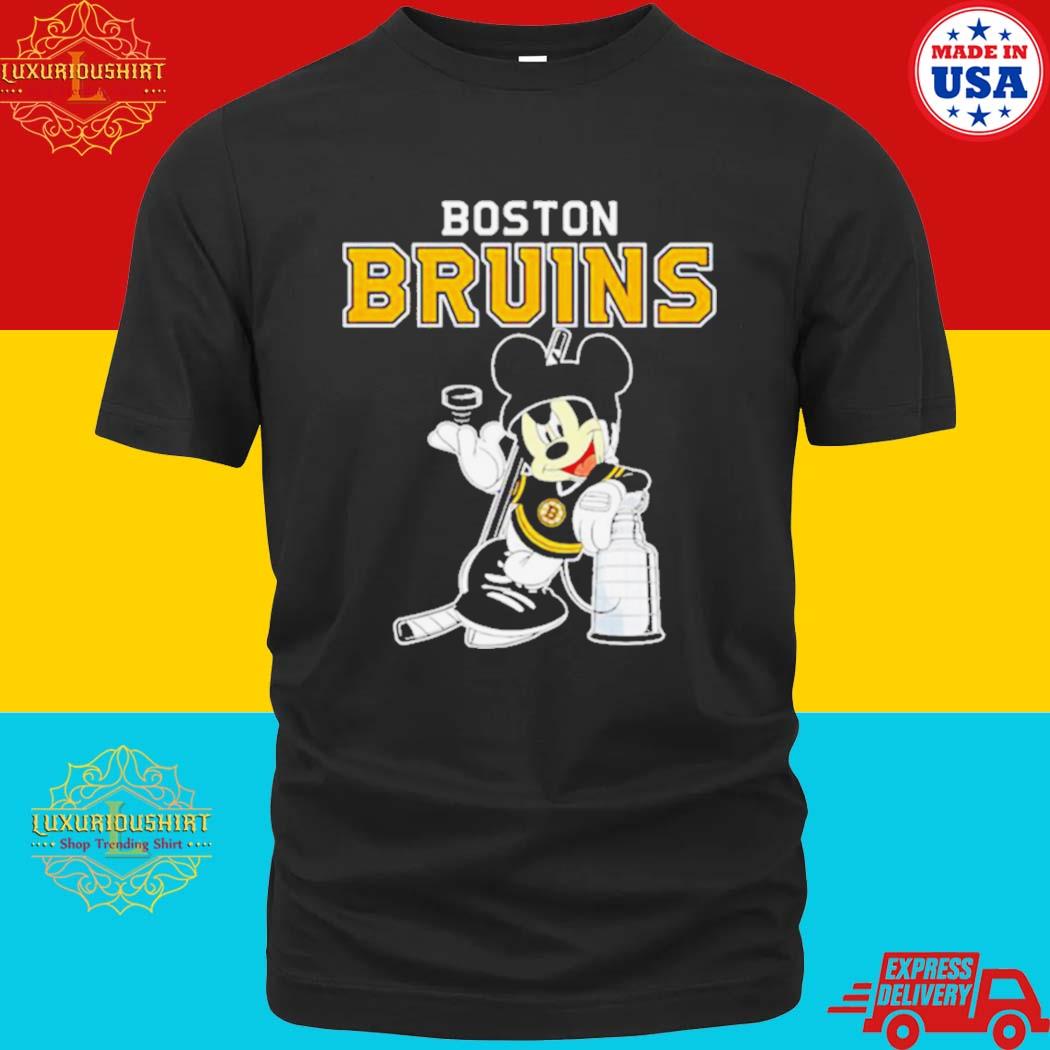 Official mickey Boston Bruins With The Stanley Cup Hockey NHL T-shirt