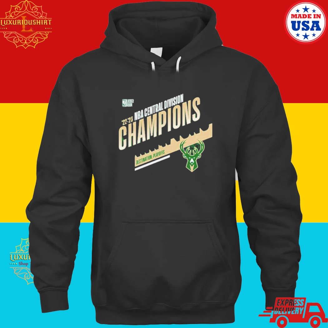 Official milwaukee Bucks 2023 Central Division Champions Locker Room T-s hoodie