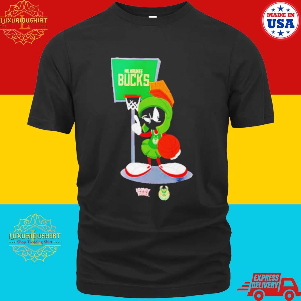 Official milwaukee Bucks Looney Tunes Marvin The Martian Shirt