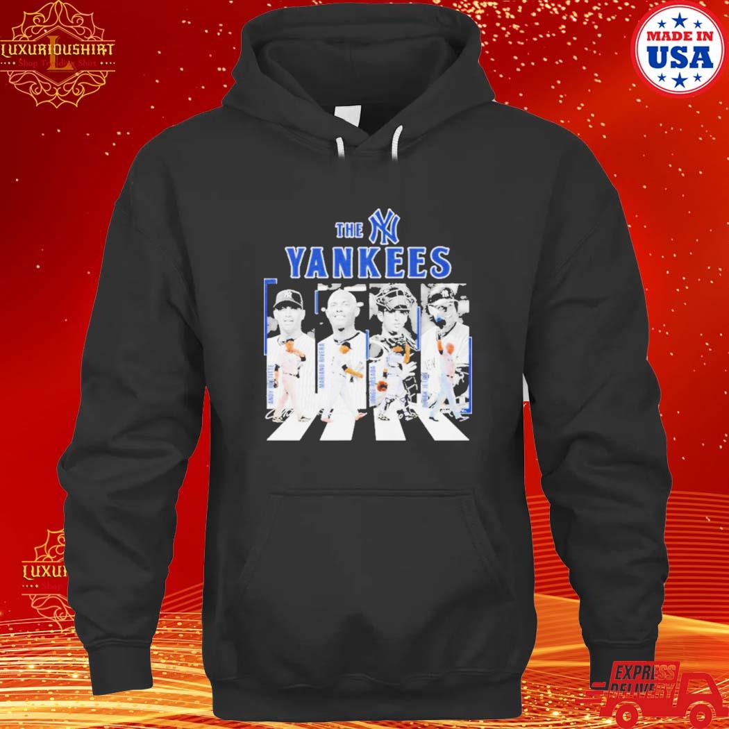 Official 2023 the yankees andy pettitte mariano rivera jorge posada and derek jeter abbey road signatures s hoodie