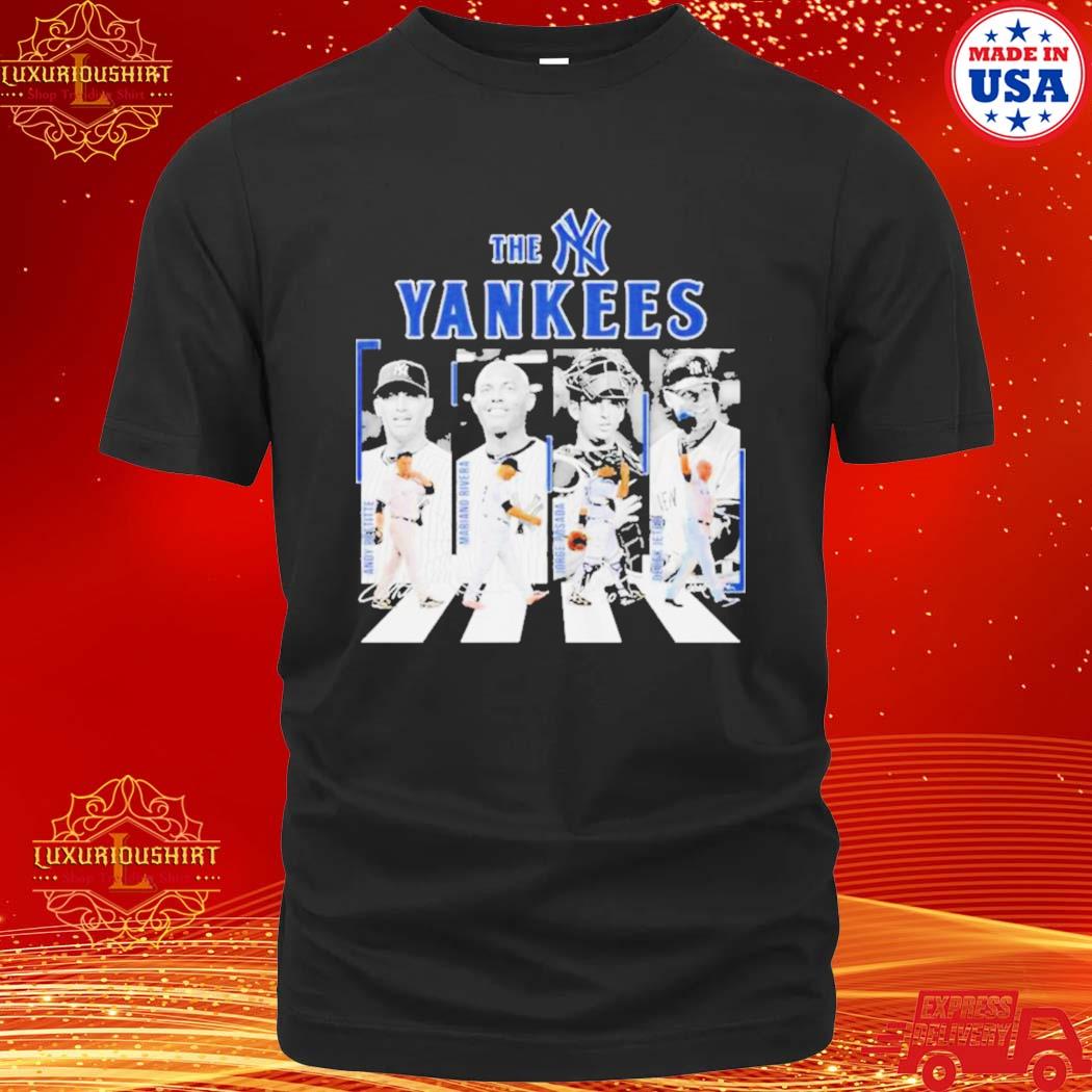 Official 2023 the yankees andy pettitte mariano rivera jorge posada and derek jeter abbey road signatures shirt