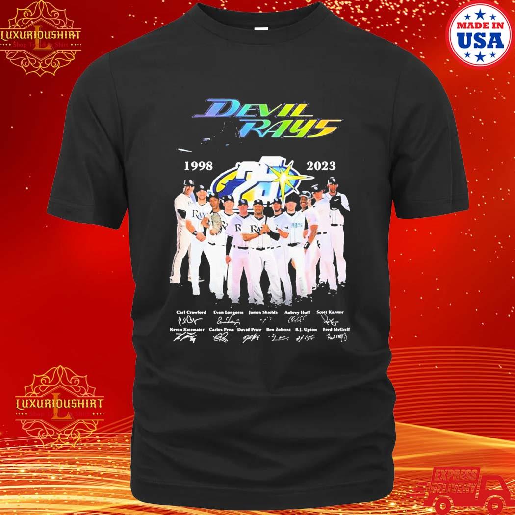 Tampa Bay Devil Rays 25th Anniversary 1998-2023 Thank You For The Memories  Signatures Shirt