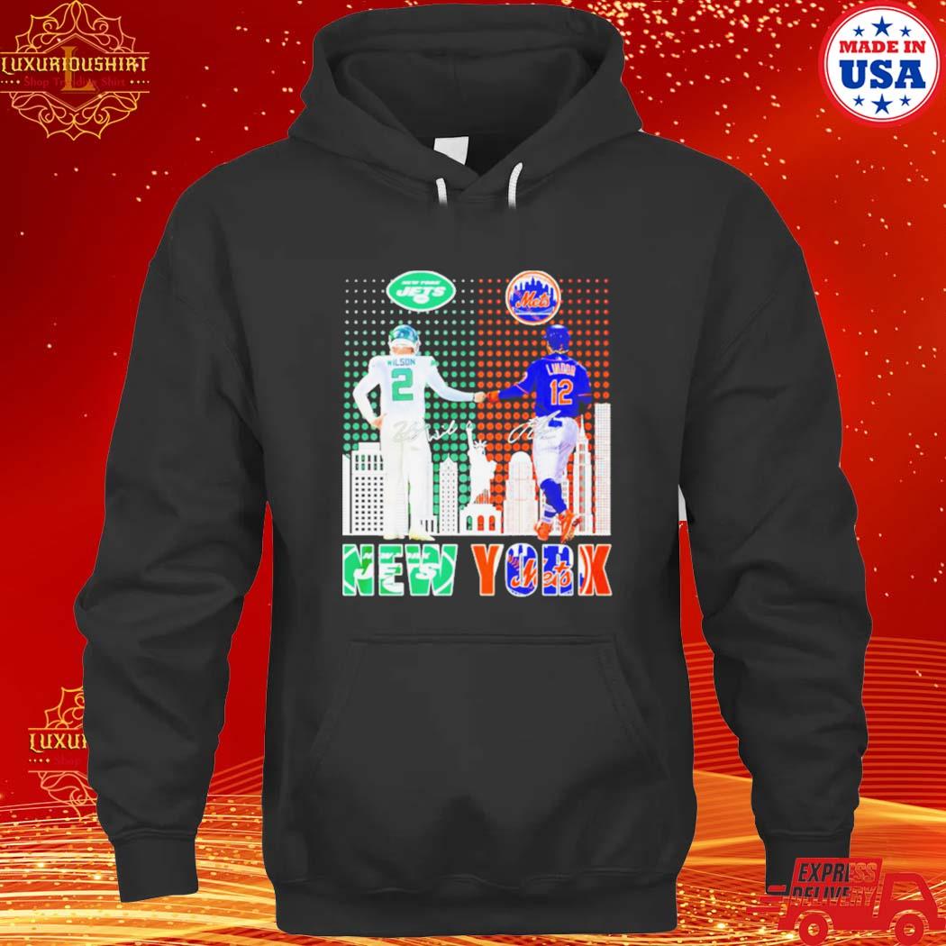 Official zach Wilson New York Jets And Francisco Lindor New York Mets Signature Shirt hoodie
