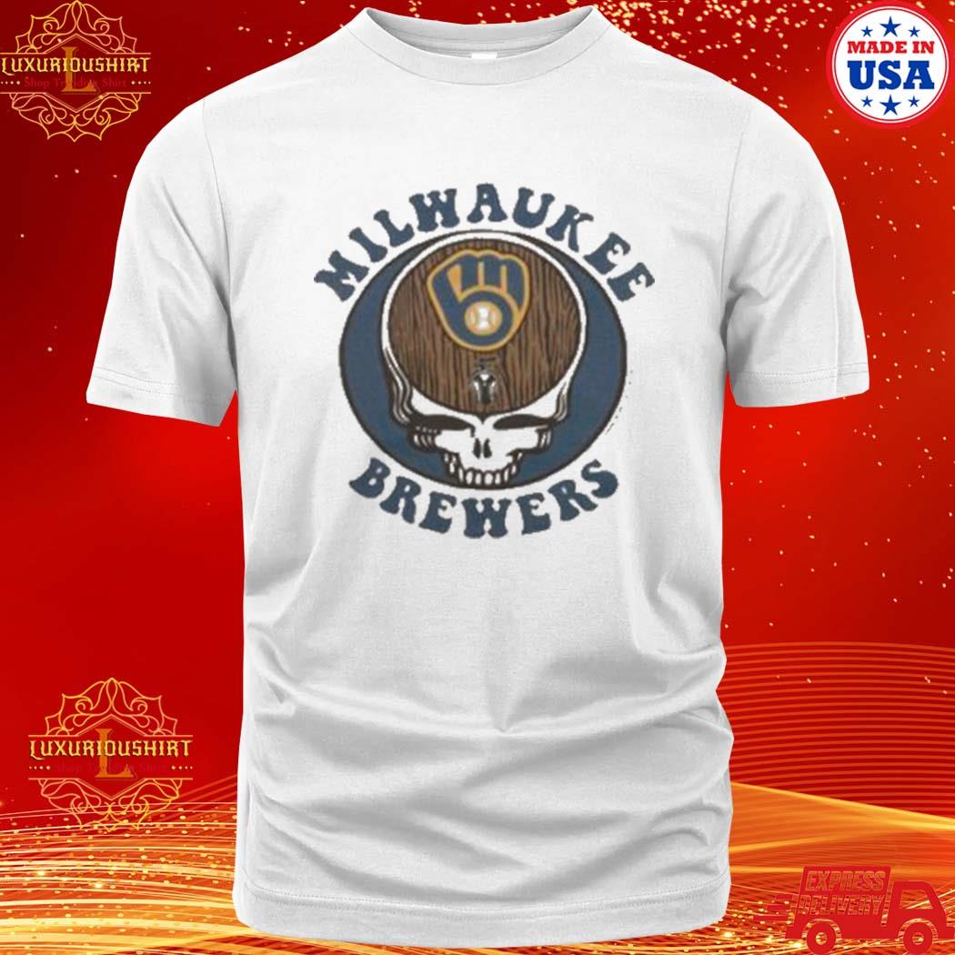 Mlb X Grateful Dead X Brewers Skull Keg T Shirt, hoodie, sweater