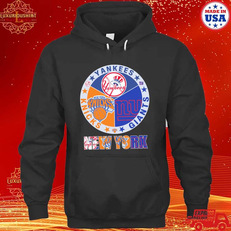 Official New York Yankees New York Knicks And New York Giants Logo 2023 Shirt hoodie