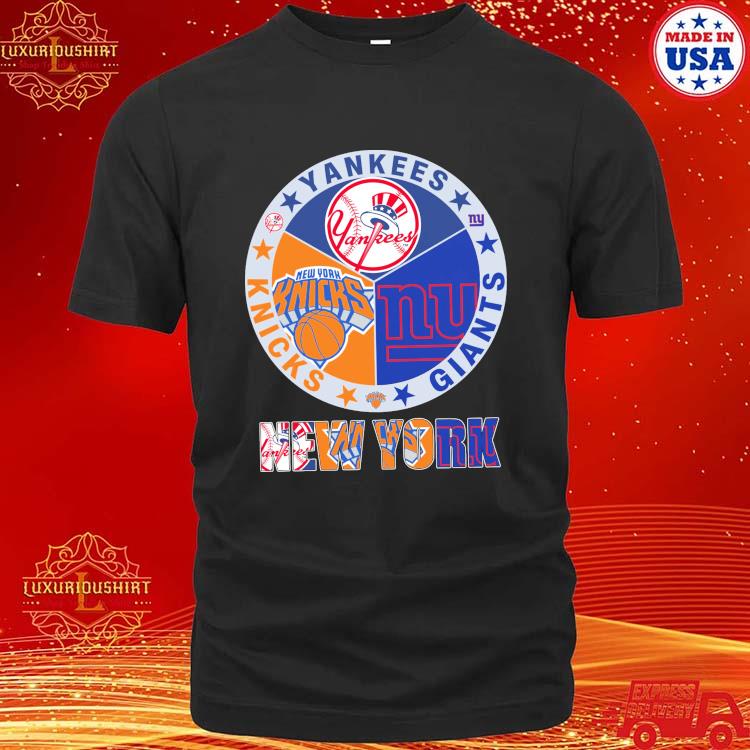 Official New York Yankees New York Knicks And New York Giants Logo 2023 Shirt