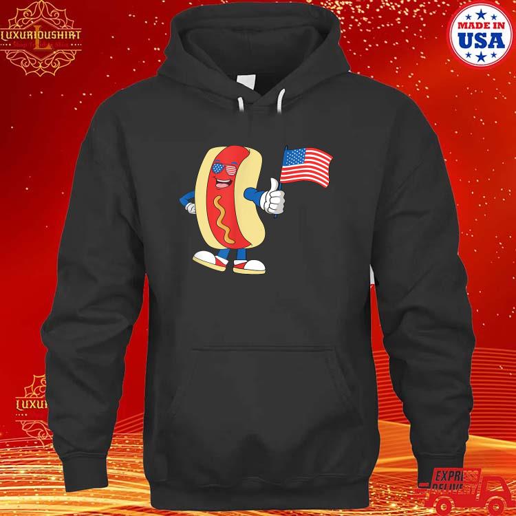 Official patriotic Hot dog American Flag USA 4th Of July Fourth T-Shirt hoodie