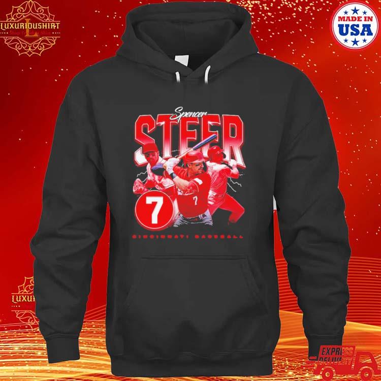 Official spencer Steer Cincinnati Baseball Retro 90s s hoodie