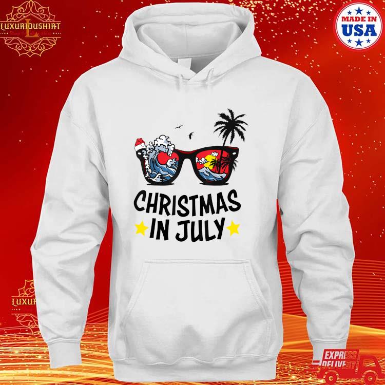 Official Sunglasses Christmas In July Santa Hat Summer Vacation T-s hoodie