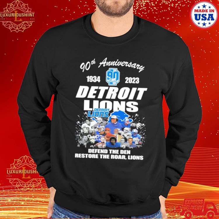 90th anniversary 1934 2023 Detroit Lions defend the Den restore