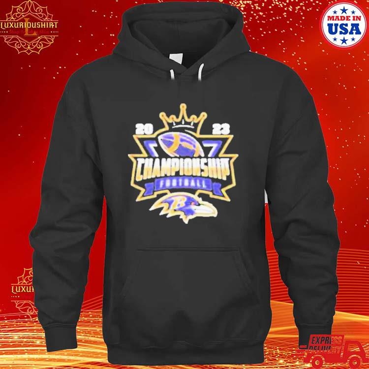 Official Baltimore Ravens Football Nfl 2023 Championship Crown Logo Shirt hoodie