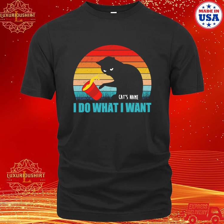Official Black Cat I Do What I Want Vintage T-shirt