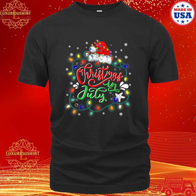 Official Christmas In July Lights Summer Xmas T-Shirt
